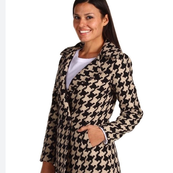 Michael Kors Wool Blend Houndstooth Coat - Picture 14 of 14